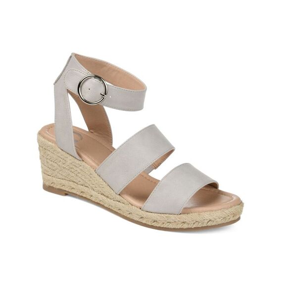 JOURNEE COLLECTION Shoes - JOURNEE COLLECTION Womens White Norra Open Toe Wedge Espadrille Shoes 7.5